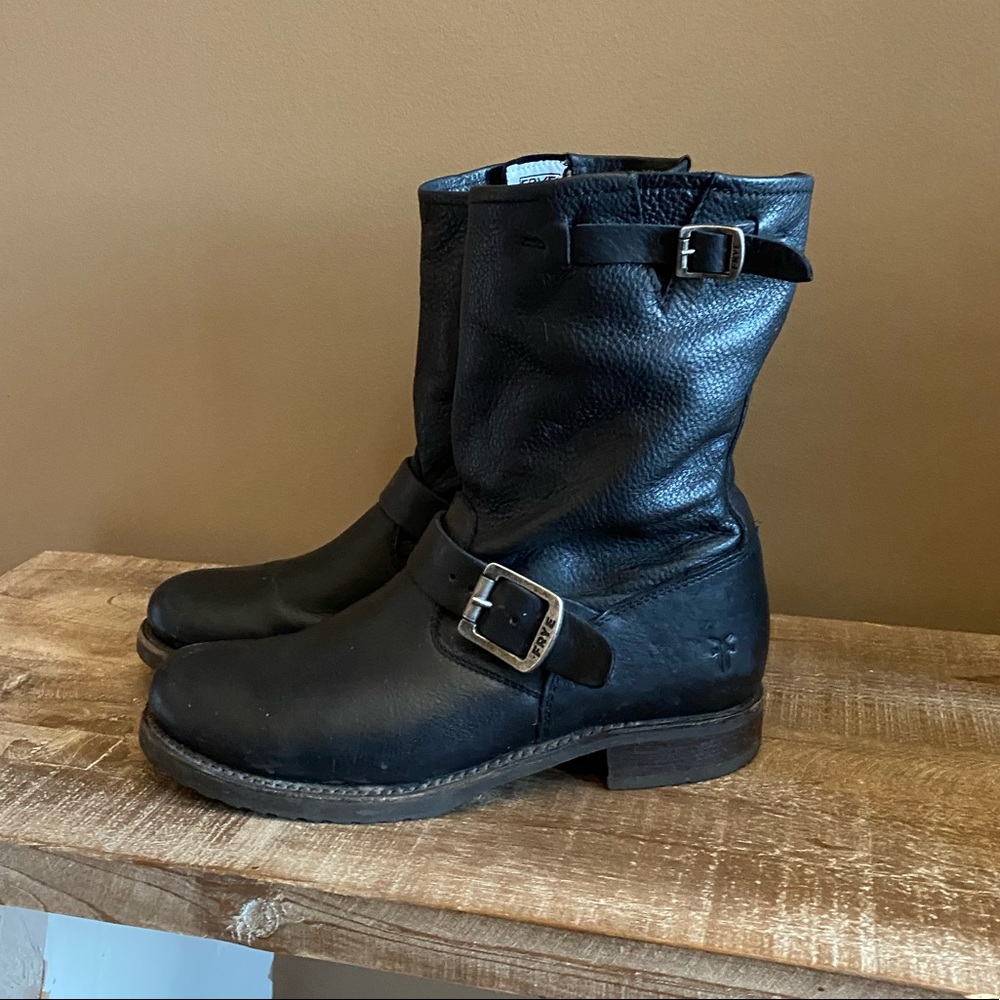 Frye leather boots.